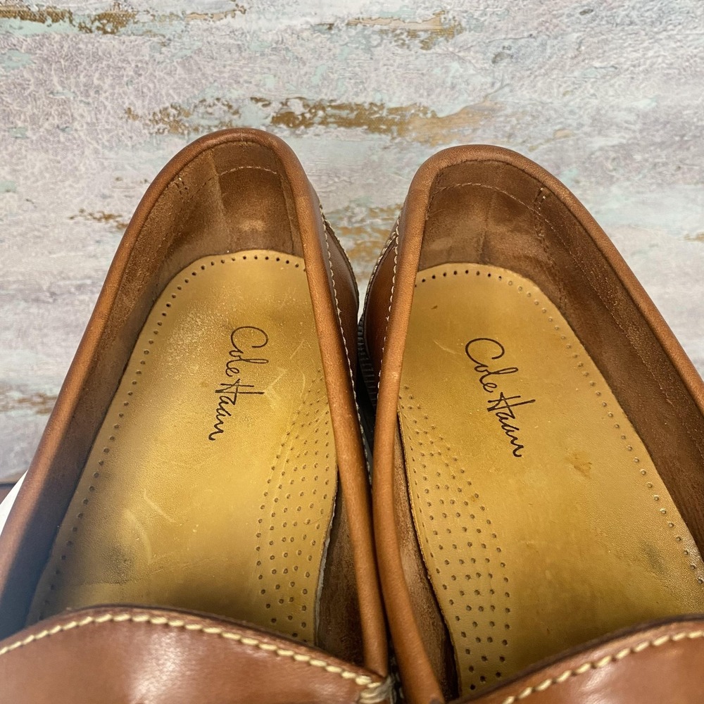 Cole Haan Shoes Mens Size 8.5 M Brown Leather Tassel Loafers Slip On CC01083 - Picture 9 of 11